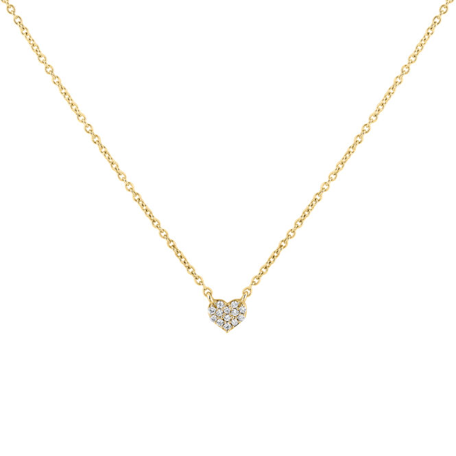 yellow gold diamond heart necklace crop