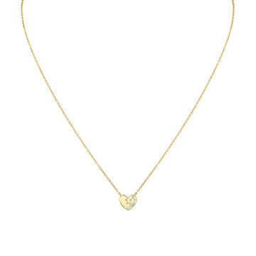 Yellow Gold Éternelle Small Scattered Diamond Heart Necklace