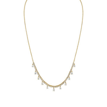 Yellow Gold Éternelle Diamond Necklace with Floating Pear Diamonds