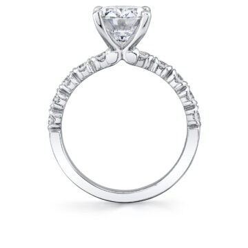 White Gold Oval Cut Classic Engagement Ring - Teddi