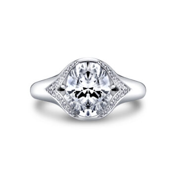 White Gold Shell Auranova Riva Split Shank Engagement Ring - Calista