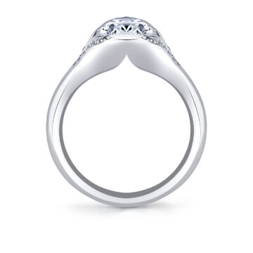 White Gold Shell Auranova Riva Split Shank Engagement Ring - Calista