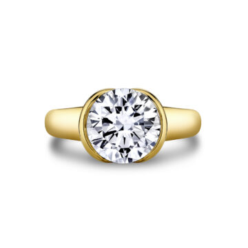 Yellow Gold Shell Auranova Solitaire Engagement Ring - Liora