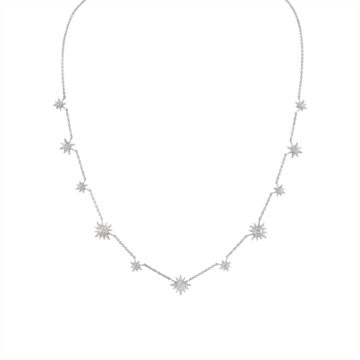 Yellow Gold Solaz Sun Bursts Diamond Choker Necklace