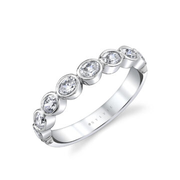 White Gold Oval Shaped Bezel Wedding Ring