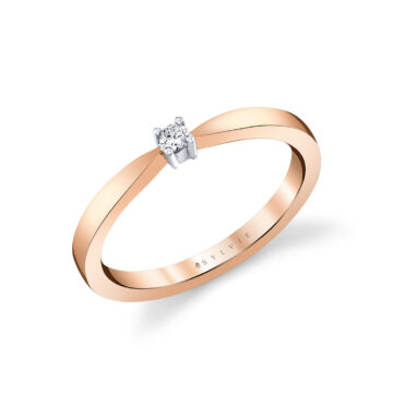 White Gold/Yellow Gold Heritage Round Diamond Tapered Wedding Ring