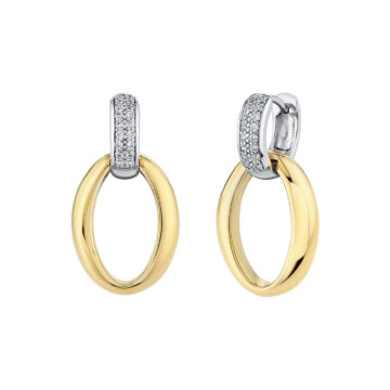 White Gold/Yellow Gold Auravie Interlocking Drop Earrings