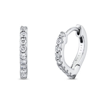 White Gold Shell Héritage Diamond Hoop Earrings