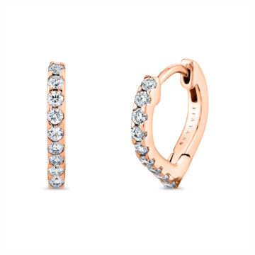 White Gold Shell Héritage Diamond Hoop Earrings
