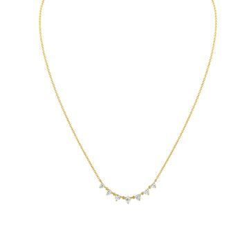 Yellow Gold Éternelle Graduated Diamond Droplet Necklace