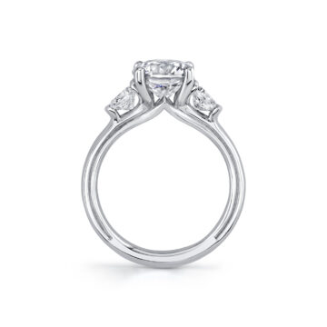 White Gold Iconelle Round Three Stone Engagement Ring - Verity
