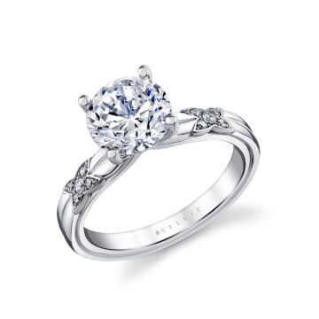 White Gold/Yellow Gold Iconelle Butterfly Two Tone Engagement Ring - Elain