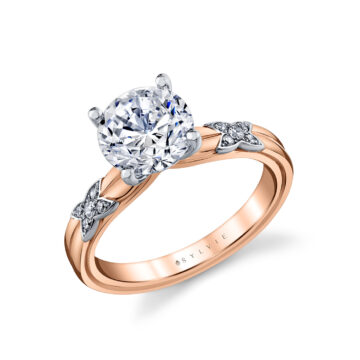 White Gold/Yellow Gold Iconelle Butterfly Two Tone Engagement Ring - Elain
