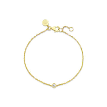 Yellow Gold Round Bezel Diamond Bracelet