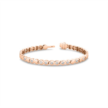 Yellow Gold Shell Shape Spaced Bezel Diamond Bracelet