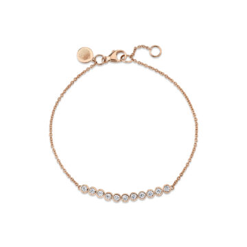 Yellow Gold Round Bezel Diamonds Bracelet