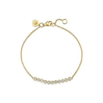 Yellow Gold Round Bezel Diamonds Bracelet