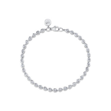 Yellow Gold Shell Bezel Pear Diamond Bracelet