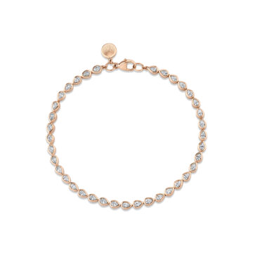Yellow Gold Shell Bezel Pear Diamond Bracelet