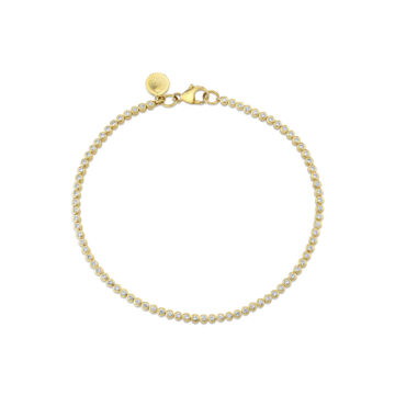 Yellow Gold Round Bezel Diamonds Bracelet