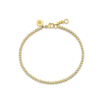 Yellow Gold Round Bezel Diamonds Bracelet