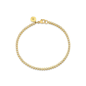 Yellow Gold Round Bezel Diamonds Bracelet