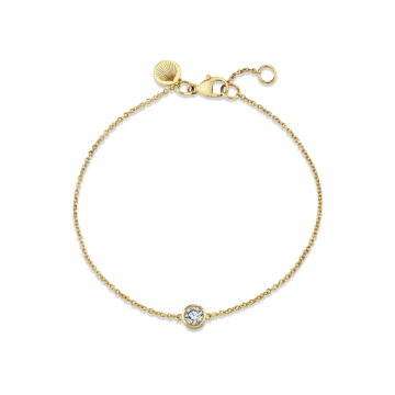 Yellow Gold Round Bezel Diamond Bracelet