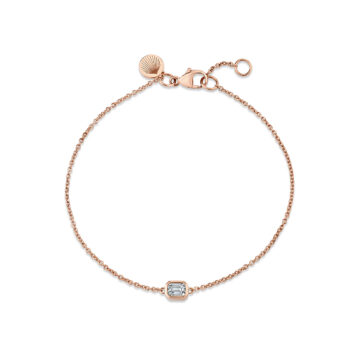 Yellow Gold East West Emerald Bezel Diamond Bracelet