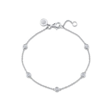 Yellow Gold Round Bezel Diamond Bracelet