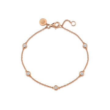 Yellow Gold Round Bezel Diamond Bracelet