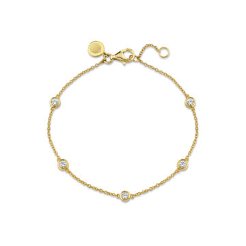 Yellow Gold Round Bezel Diamond Bracelet