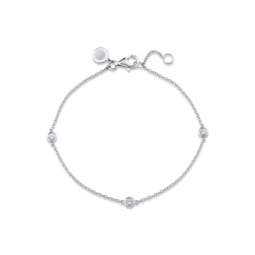 Yellow Gold Round Bezel Diamond Trio Bracelet