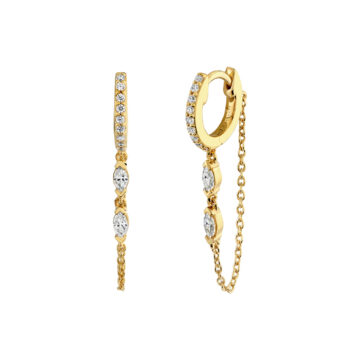 yellow gold chain earrings
