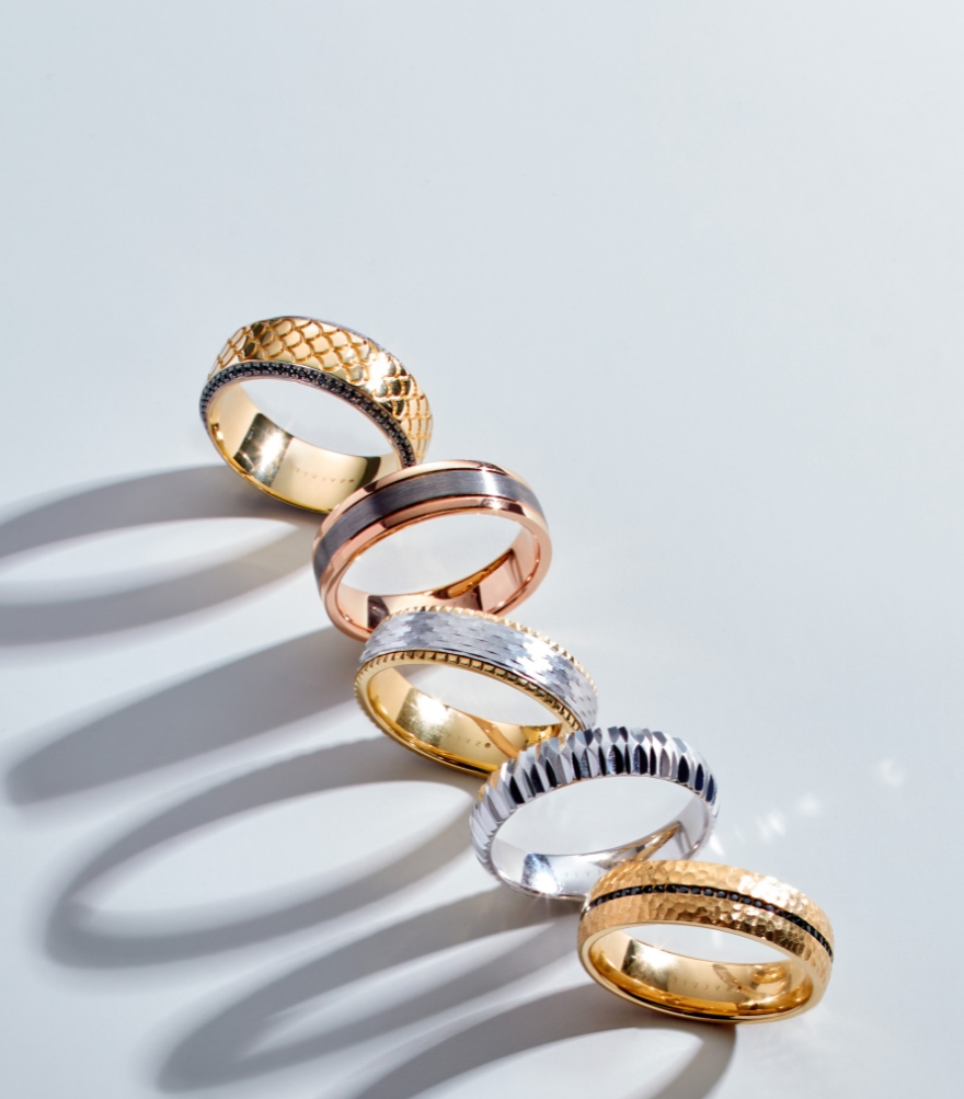 Men's Wedding Rings Top a Banner (Mobile)