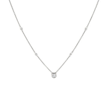 Yellow Gold Bezel Diamond Necklace