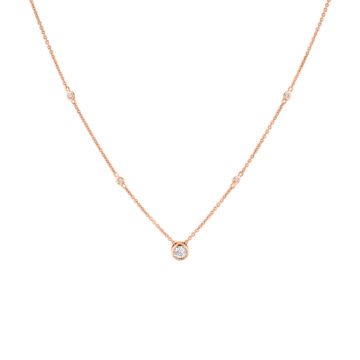 Yellow Gold Bezel Diamond Necklace