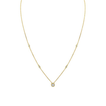 Yellow Gold Bezel Diamond Necklace