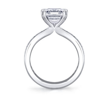 White Gold Auravie Channel Set Baguette Engagement Ring - Amren