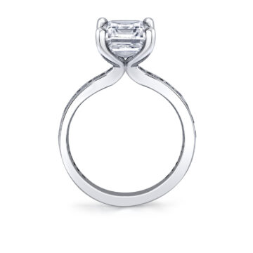 White Gold Auravie Channel Set Round Diamond Engagement Ring - Juno
