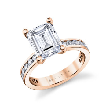 White Gold Auravie Channel Set Round Diamond Engagement Ring - Juno