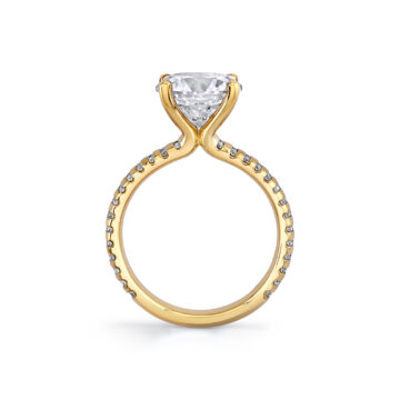 Yellow Gold Auravie Flush Set Diamond Engagement Ring - Fallon