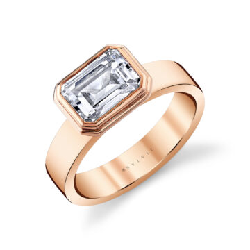 Yellow Gold Auravie Flat Edge Bezel Solitaire Engagement Ring - Pippa