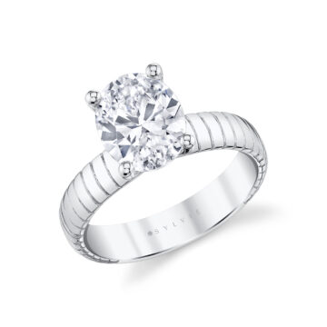 Yellow Gold Auravie Engraved Solitaire Engagement Ring - Marin