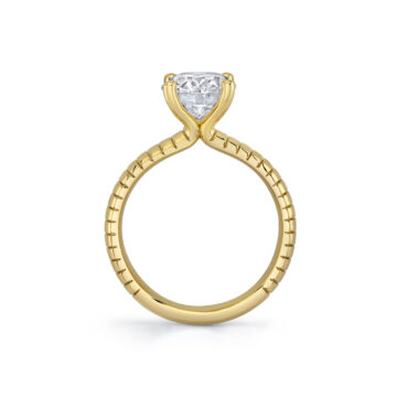 Yellow Gold Auravie Engraved Solitaire Engagement Ring - Marin