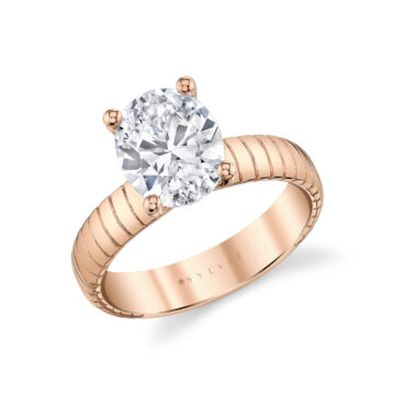Yellow Gold Auravie Engraved Solitaire Engagement Ring - Marin
