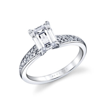 White Gold Auravie Channel Set Double Row Split Shank Engagement Ring - Skye