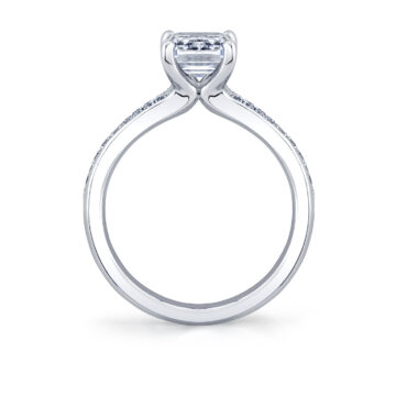 White Gold Auravie Channel Set Double Row Split Shank Engagement Ring - Skye