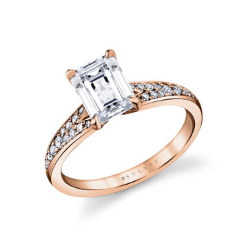 White Gold Auravie Channel Set Double Row Split Shank Engagement Ring - Skye
