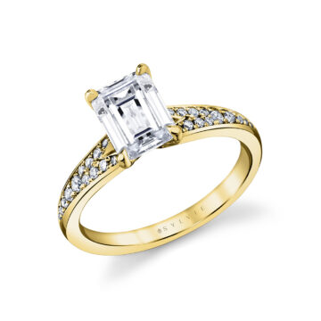 White Gold Auravie Channel Set Double Row Split Shank Engagement Ring - Skye