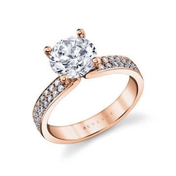 White Gold Auravie Channel Set Double Row Diamond Engagement Ring - Lacey